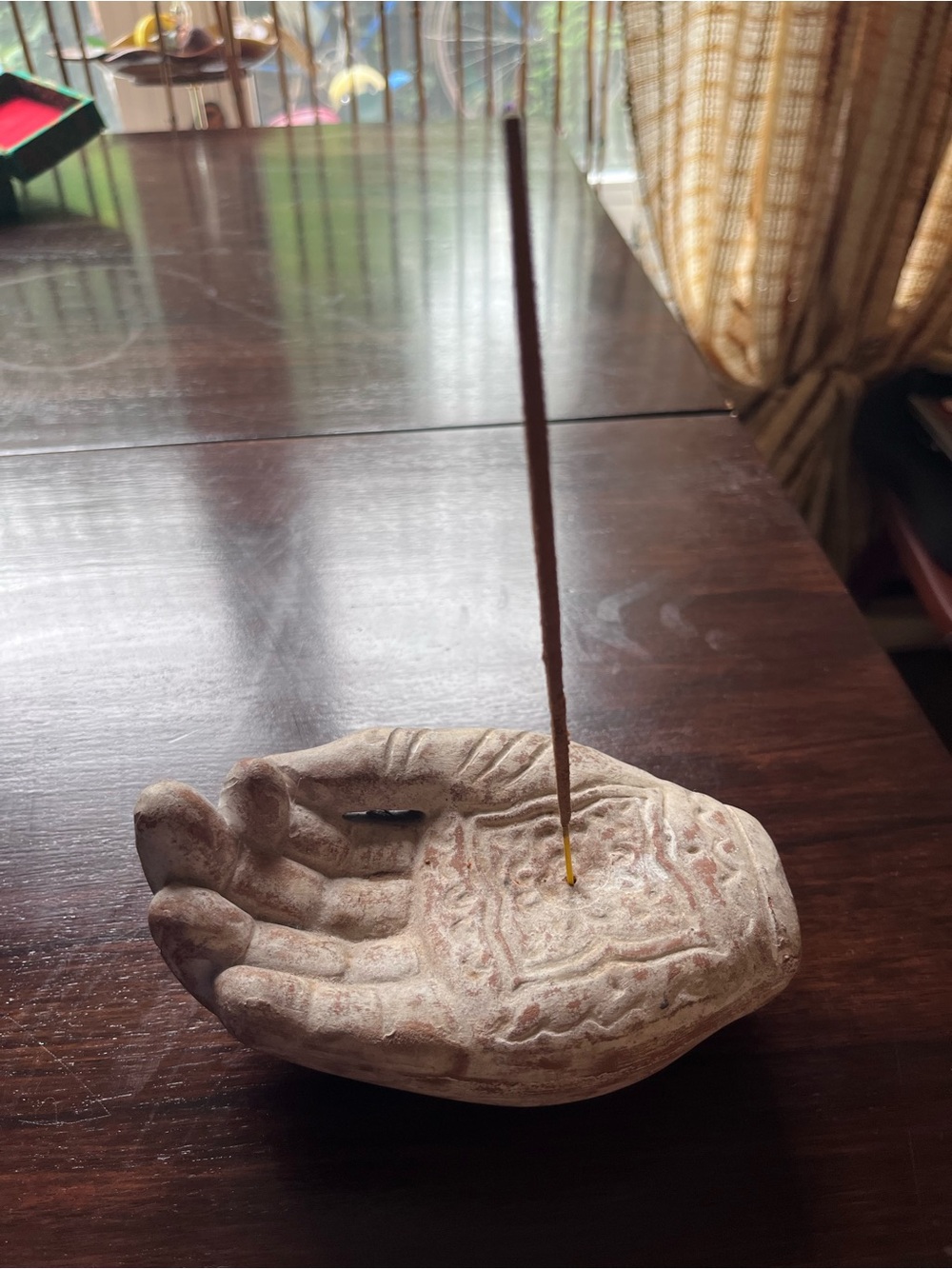 Ceramic Hamsa Hand Incense Holder / Altar Dish